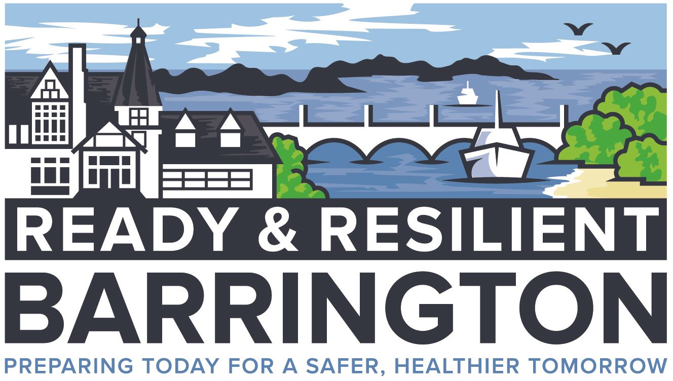 Ready Resilient Logo showing a graphic of the Town hall with a river and white bridge in background.